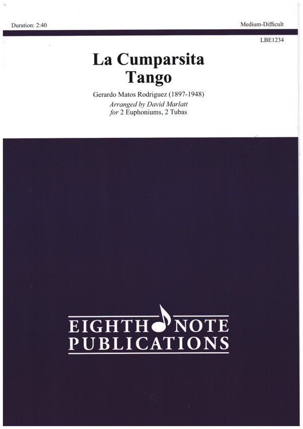La Cumparsita Tango  for 2 euphoniums and 2 tubas  score and parts