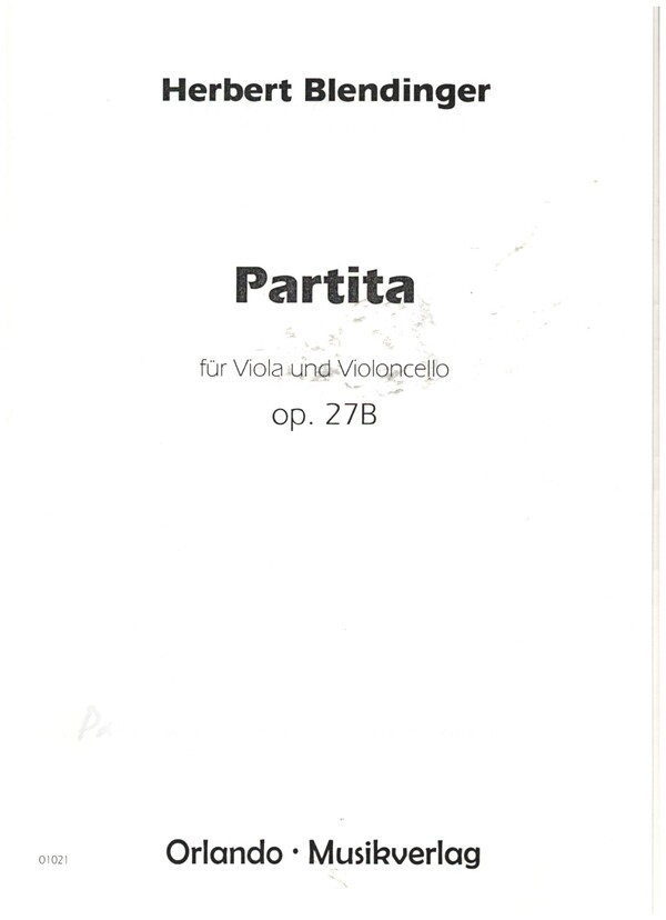 Partita op.27B&nbsp;&nbsp;für Viola und Violoncello&nbsp;&nbsp;2 Spielpartituren