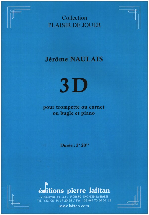 3D&nbsp;&nbsp;pour trompette ou cornet ou bugle et piano&nbsp;&nbsp;