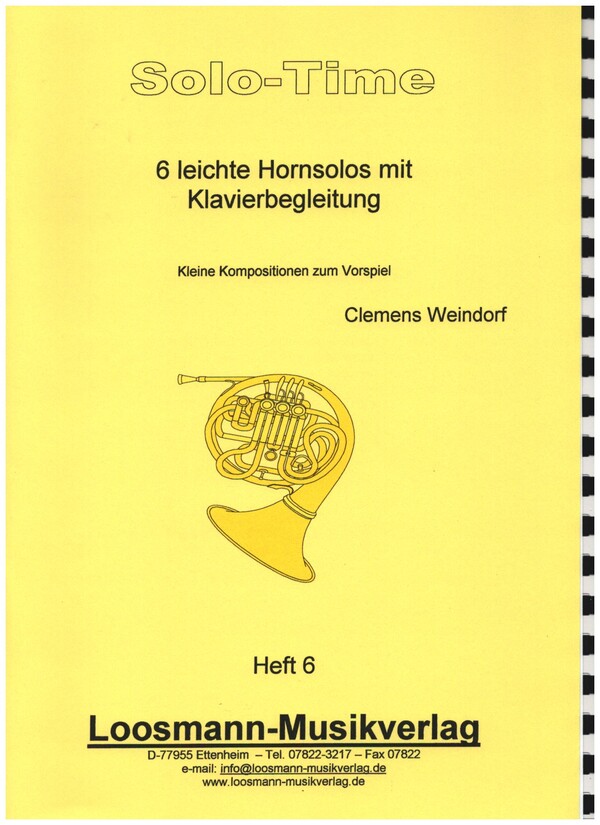 6 leichte Hornsolos Band 6  für Horn mit Klavierbegleitung  