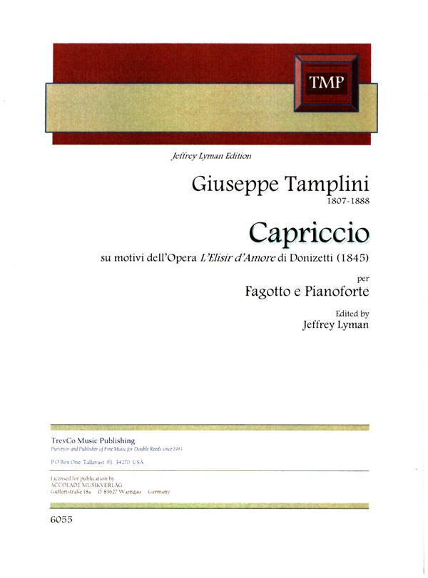 Capriccio su motivi dell'Opera 'L'Elisir d'Amore' di Donizetti  für Fagott und Klavier  