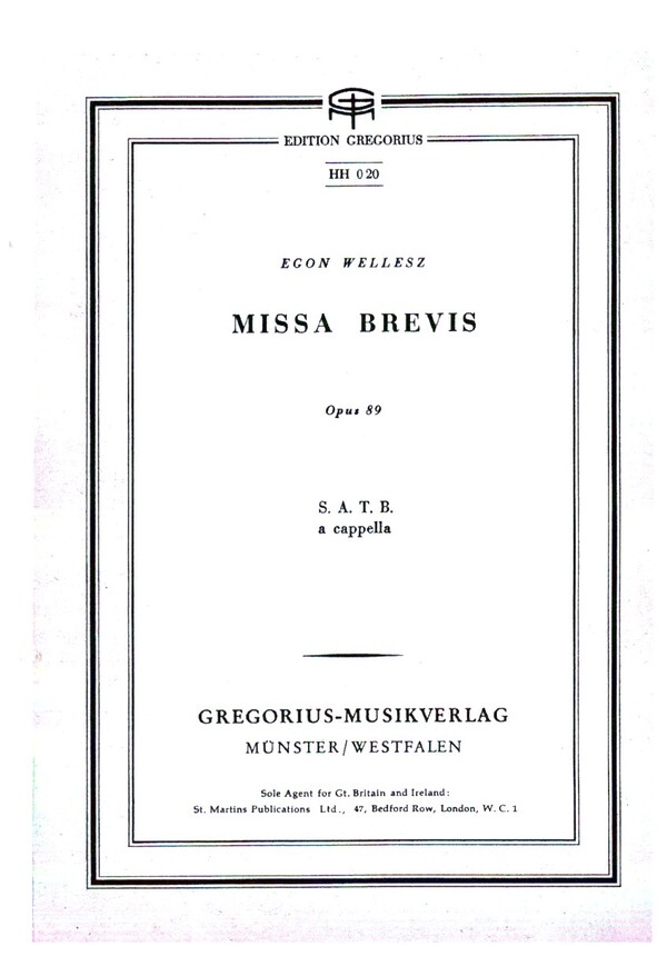 Missa Brevis op.89  für gem Chor a cappella  Probepartitur