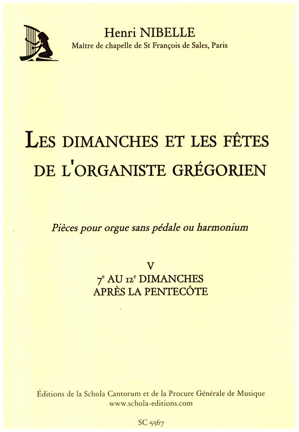 Les dimanches et les fêtes de l'organiste grégorien vol.5  pour orgue sans pédale ou harmonium  