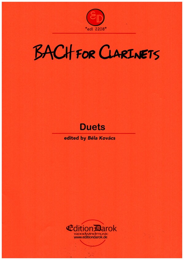 Bach for Clarinets  for 2 clarinets  score and parts