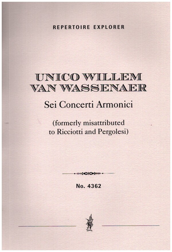6 Concerti armonici  für 4 Violinen, Viola, Violoncello und Bc  Partitur