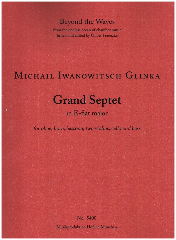 Grand septet E-flat major  for oboe, horn, bassoon, 2 violins, violoncello and bass  study score and parts