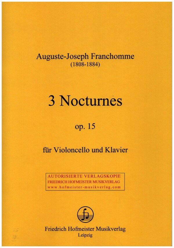 3 Nocturnes op.15  für Violoncello und Klavier  Verlagskopie