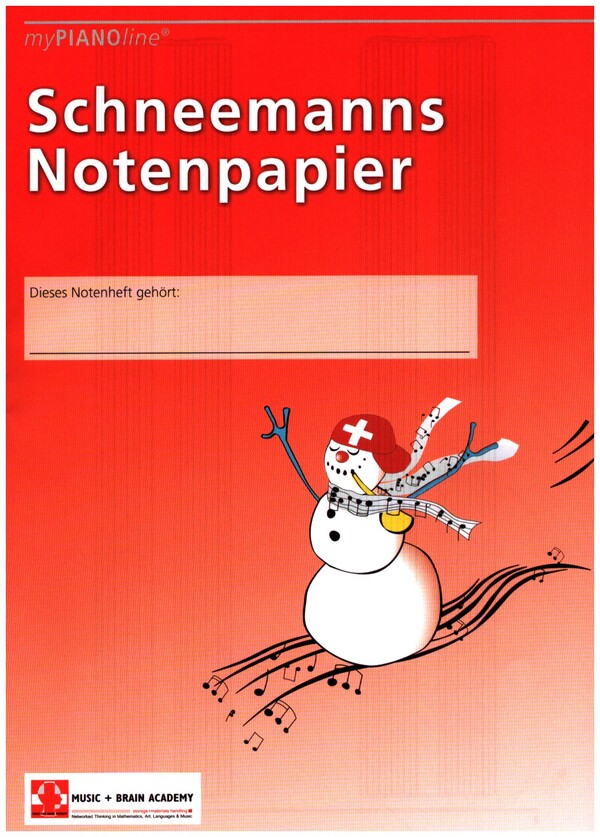 Schneemann Notenpapier - Rot    