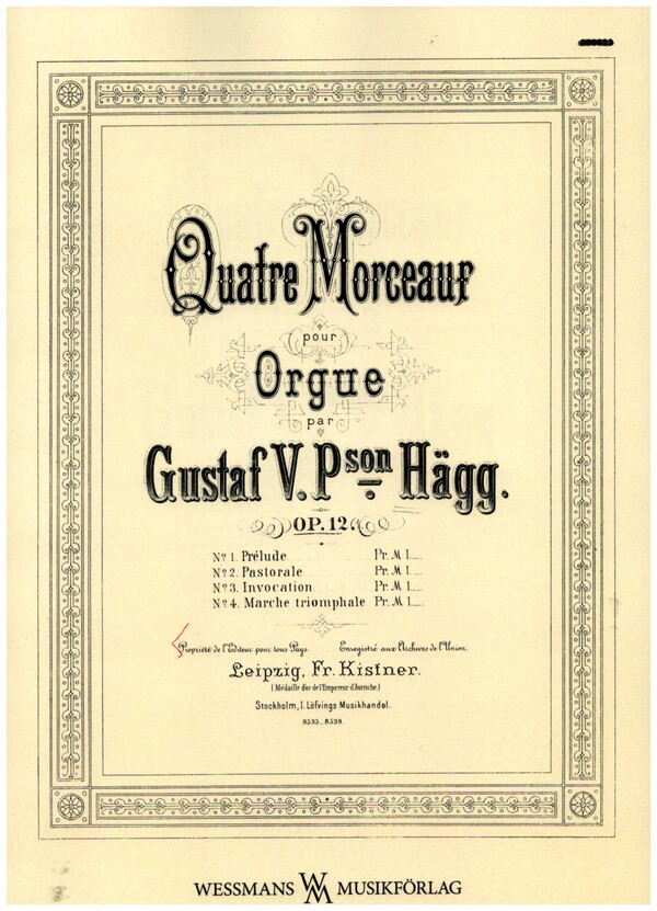 4 Morceaux op.12  pour orgue  