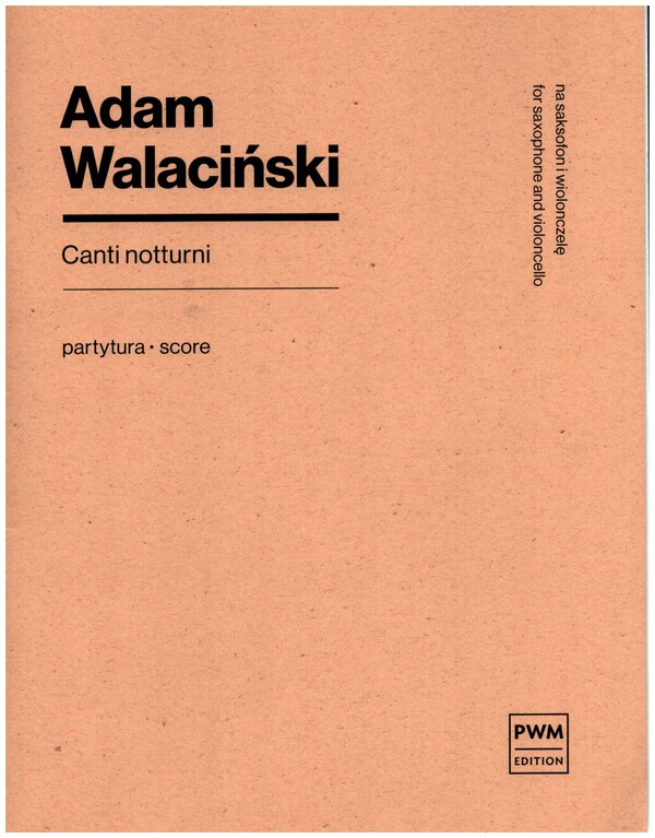 Canti notturni  for saxophone and violoncello  2 scores