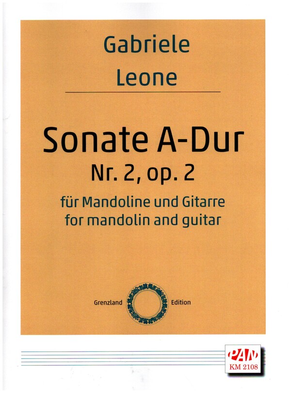 Sonata Nr.2 op.2&nbsp;&nbsp;für Mandoline und Gitarre&nbsp;&nbsp;Spielpartitur und Stimme