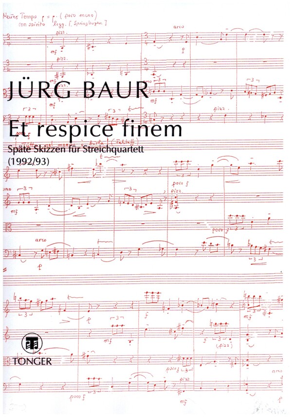 Et respice finem  für Streichquartett  Partitur und Stimmen