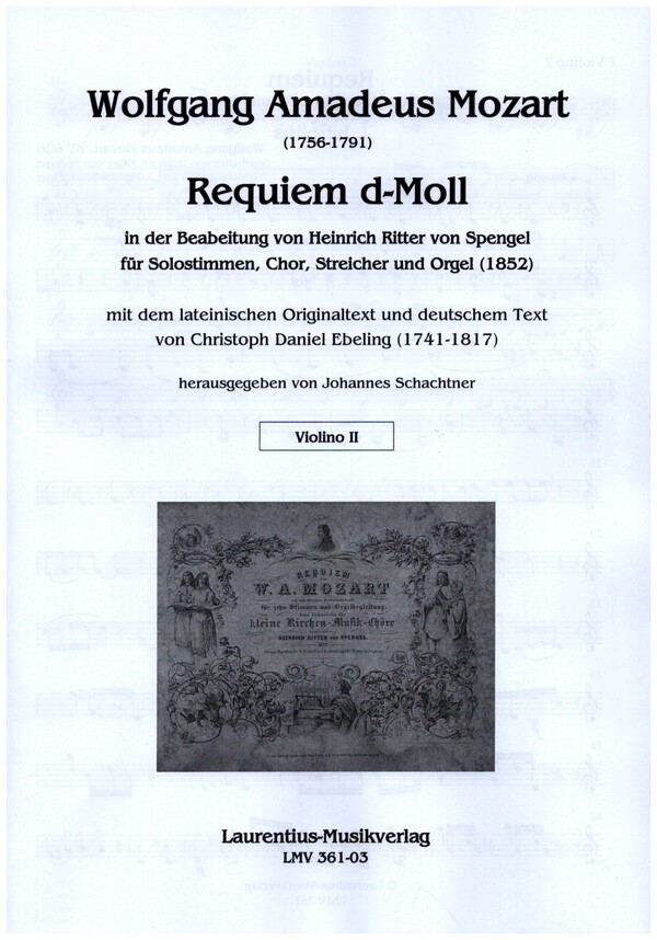 Requiem d-Moll  für Solostimme, gem Chor, Streicher und Orgel  Violine 2