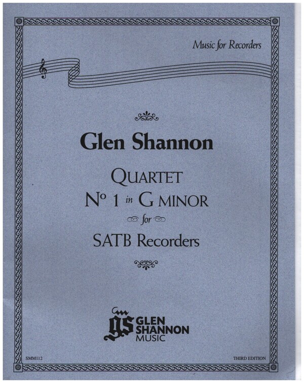 Quartet in G Minor no.1&nbsp;&nbsp;for 4 recorders (SATB)&nbsp;&nbsp;score and parts