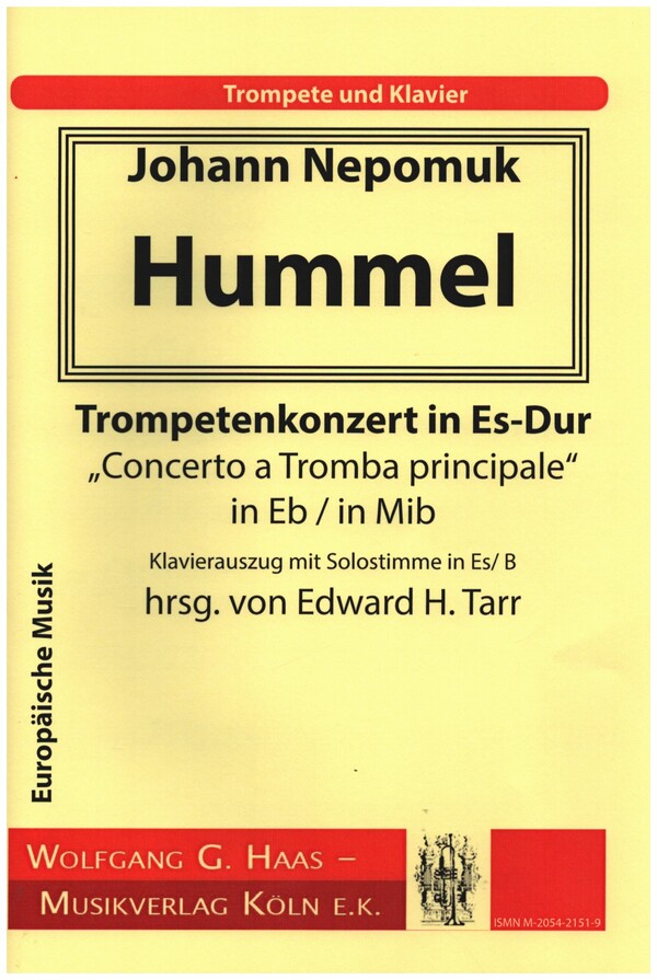 Concerto a Tromba principale Es-Dur  für Trompete und Klavier  