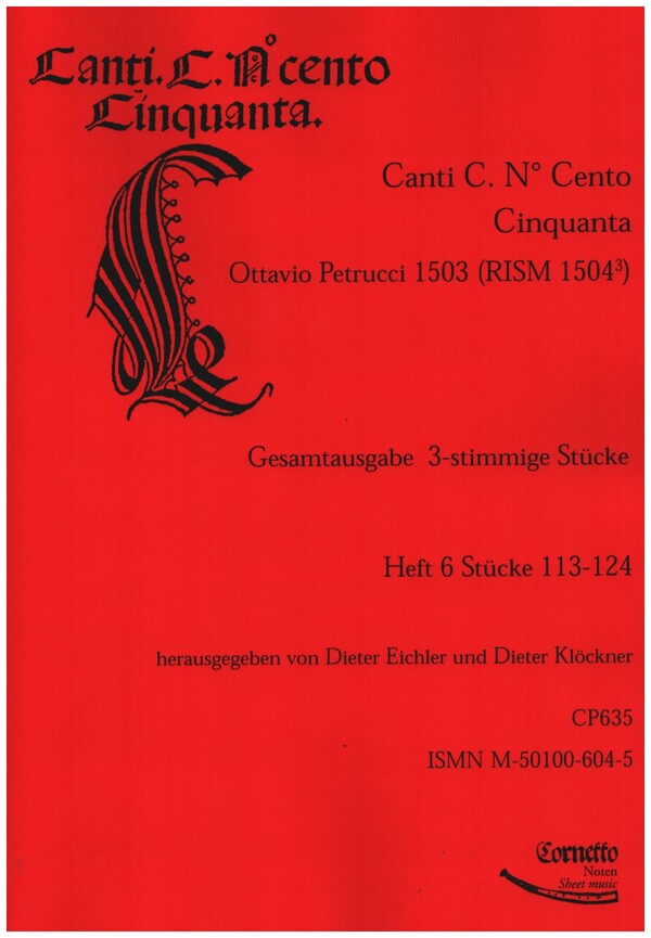 Canti C. no.150 - Gesamtausgabe 3stg Stücke Band 6 Stücke 113-124