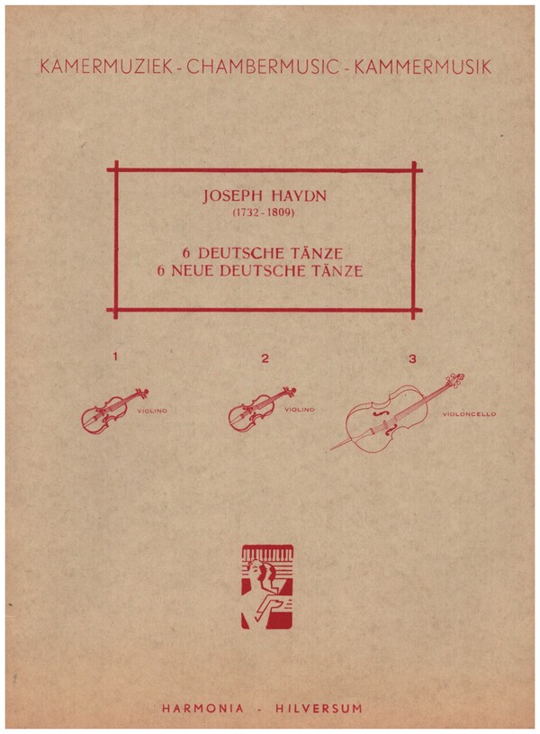 6 deutsche Tänze  für 2 Violinen und Violoncello  Spielpartitur