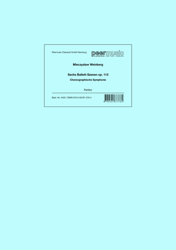 Sechs Ballett-Szenen op.113&nbsp;&nbsp;für grosses Orchester&nbsp;&nbsp;Partitur