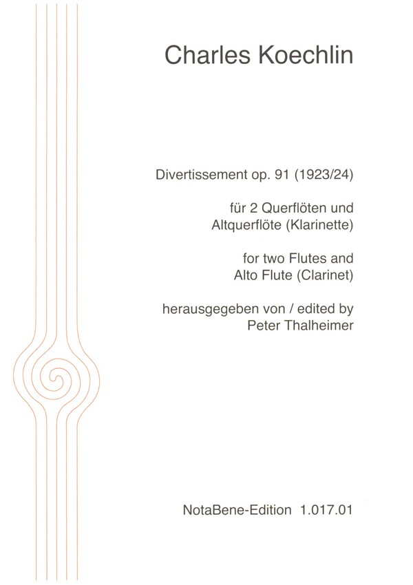 Divertissement op.91&nbsp;&nbsp;für 2 Querflöten und Altquerflöte (Klarinette)&nbsp;&nbsp;Partitur und Stimmen