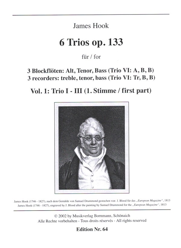 6 Trios op.133 Band 1 (Nr.1-3)  für 3 Blockflöten (ATB)  1.Stimme Altblockflöte