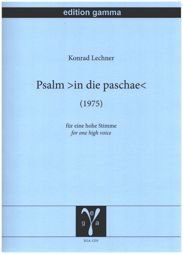 Psalm 'in die paschae'  für hohe Stimme  