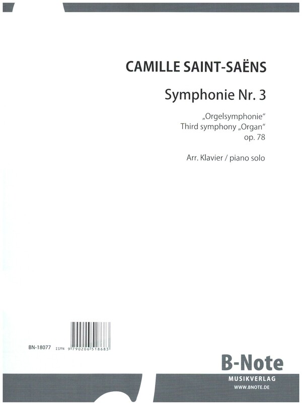 Sinfonie Nr.3 op.78 'Orgelsymphonie'&nbsp;&nbsp;für Klavier&nbsp;&nbsp;