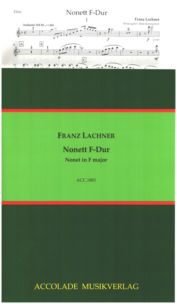 Nonett F-dur  für Flöte, Oboe, Klarinette, Horn, Fagott, Streichtrio und Kontrabass  Partitur und Stimmen