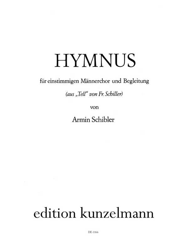 DE1166  Hymnus  für Männerchor und Klavier  Klavierauszug