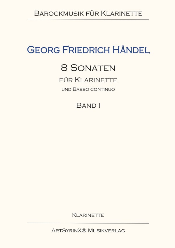 8 Sonaten Band 1  für Klarinette und Bc  Klavierpartitur mit Stimmen