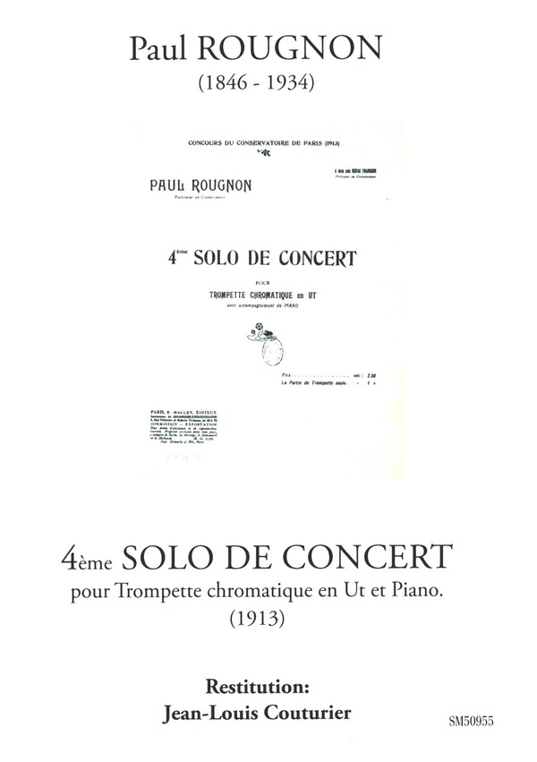 4ème Solo de Concert (1913)  pour trompette chromatique en ut et piano  