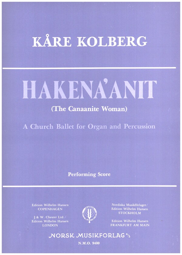 Hakena'anit  for organ and percussion (2 players and 2 assistants)  performing score