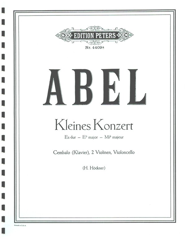 Kleines Konzert  für Cembalo (Klavier), 2 Violinen, Violoncello  Partitur