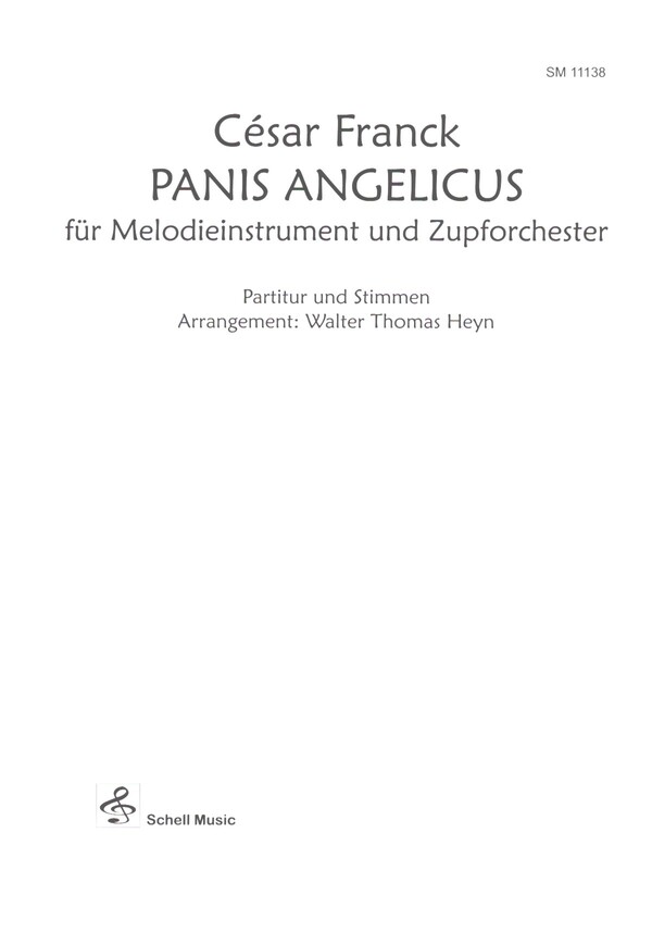 Panis Angelicus  für Melodieinstrument und Zupforchester  Partiturund Stimmen
