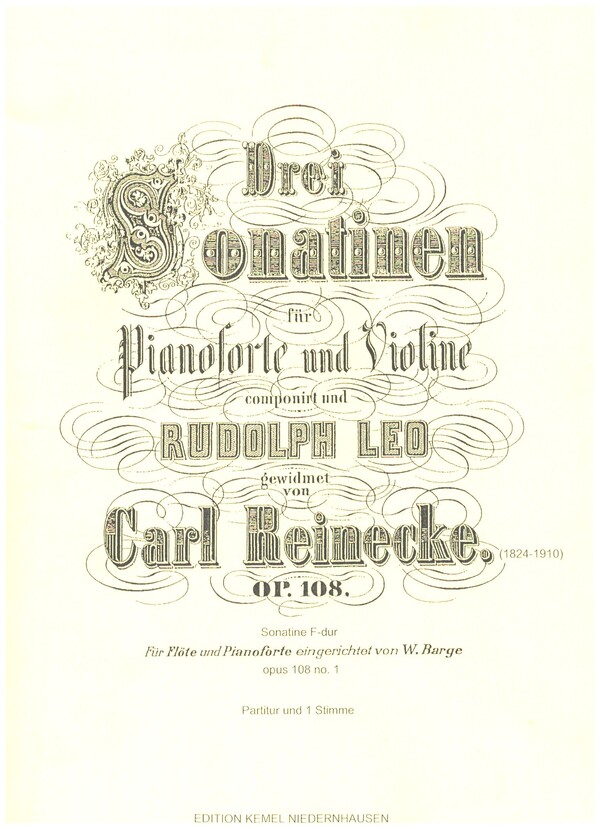 Sonatine F-Dur op.108,1&nbsp;&nbsp;für Flöte und Klavier&nbsp;&nbsp;
