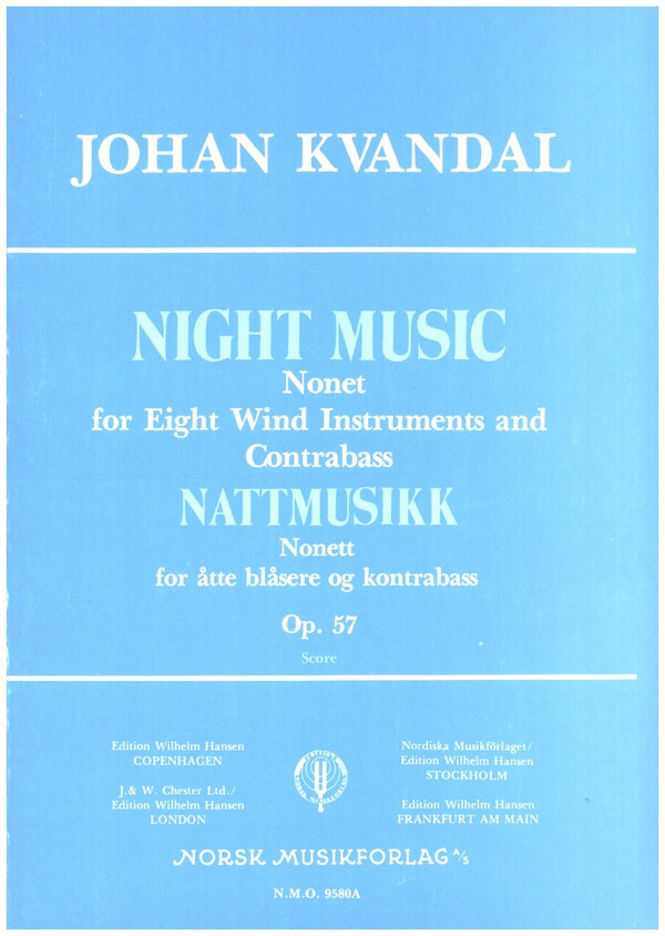 Night Music op.57  for 8 wind instruments and contrabass  score