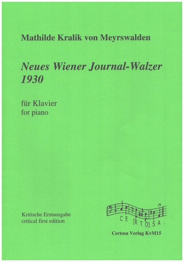 Neues Wiener Journal-Walzer (1930)  für Klavier  