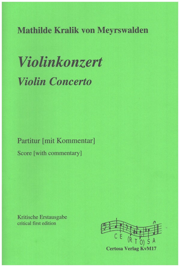 Konzert  für Violine und Orchester  Partitur mit Kommentar