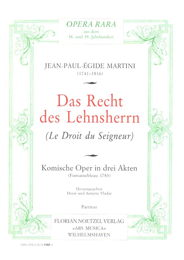 Das Recht des Lehnsherrn    Partitur (dt)