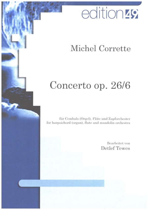 Concerto d-moll, op.26/6  für Cembalo (Orgel), Flöte und Zupforchester  Partitur