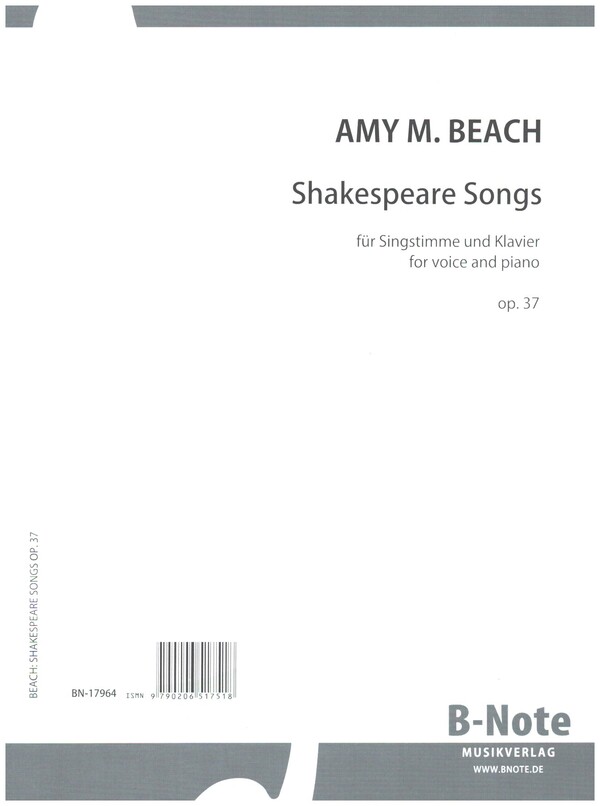 Shakespeare Songs op.37  für Singstimme und Klavier  
