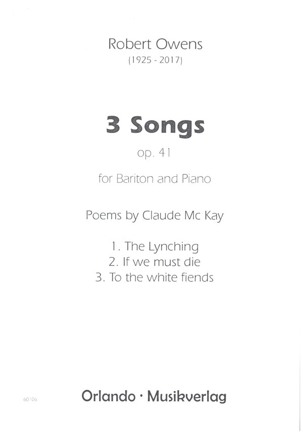 3 Songs op.41  for bariton and piano  