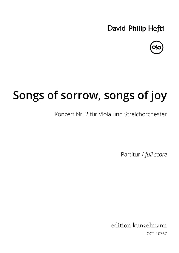 Songs of Sorrow, Songs of Joy (Konzert Nr.2)  für Viola und Streichorchester  Partitur