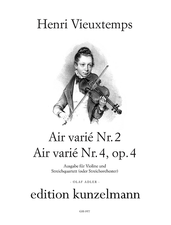 Air varié Nr. 2 und Air varié Nr.4 op.4  für Violine und Streichquartett (oder Streichorchester)  Partitur und Stimmen