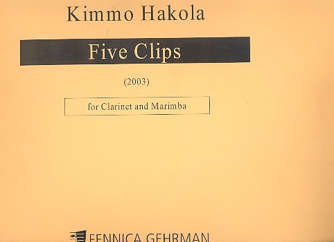 5 Clips for clarinet and marimba  full score  