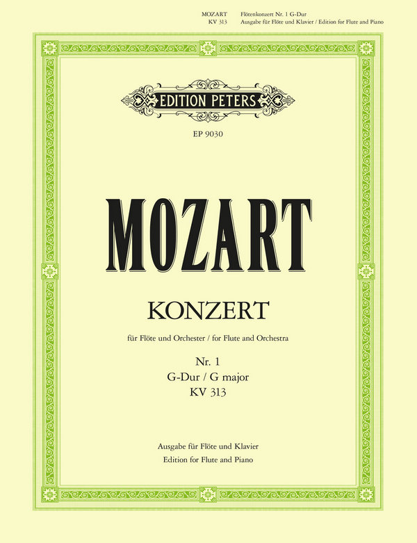 Konzert G-Dur KV313 für Flöte und Orchester&nbsp;&nbsp;für Flöte und Klavier&nbsp;&nbsp;