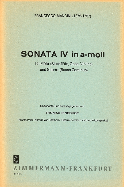Sonate a-Moll Nr.4  für Flöte und Gitarre  