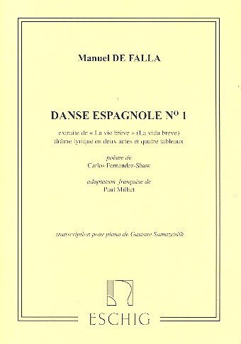 Danse espagnole no.1 tirées de  La vie breve pour piano  