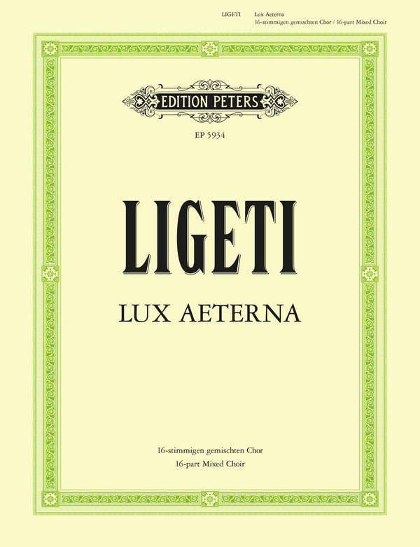 Lux aeterna  für 16stg. Gem Chor a cappella  Singpartitur (la)