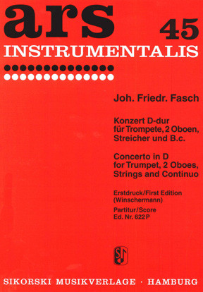 Konzert D-Dur für Trompete, 2 Oboen  und Streicher  Partitur