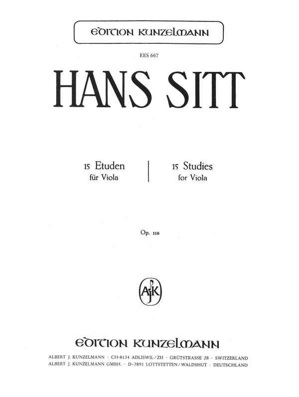 15 Etüden op.116  für Viola  